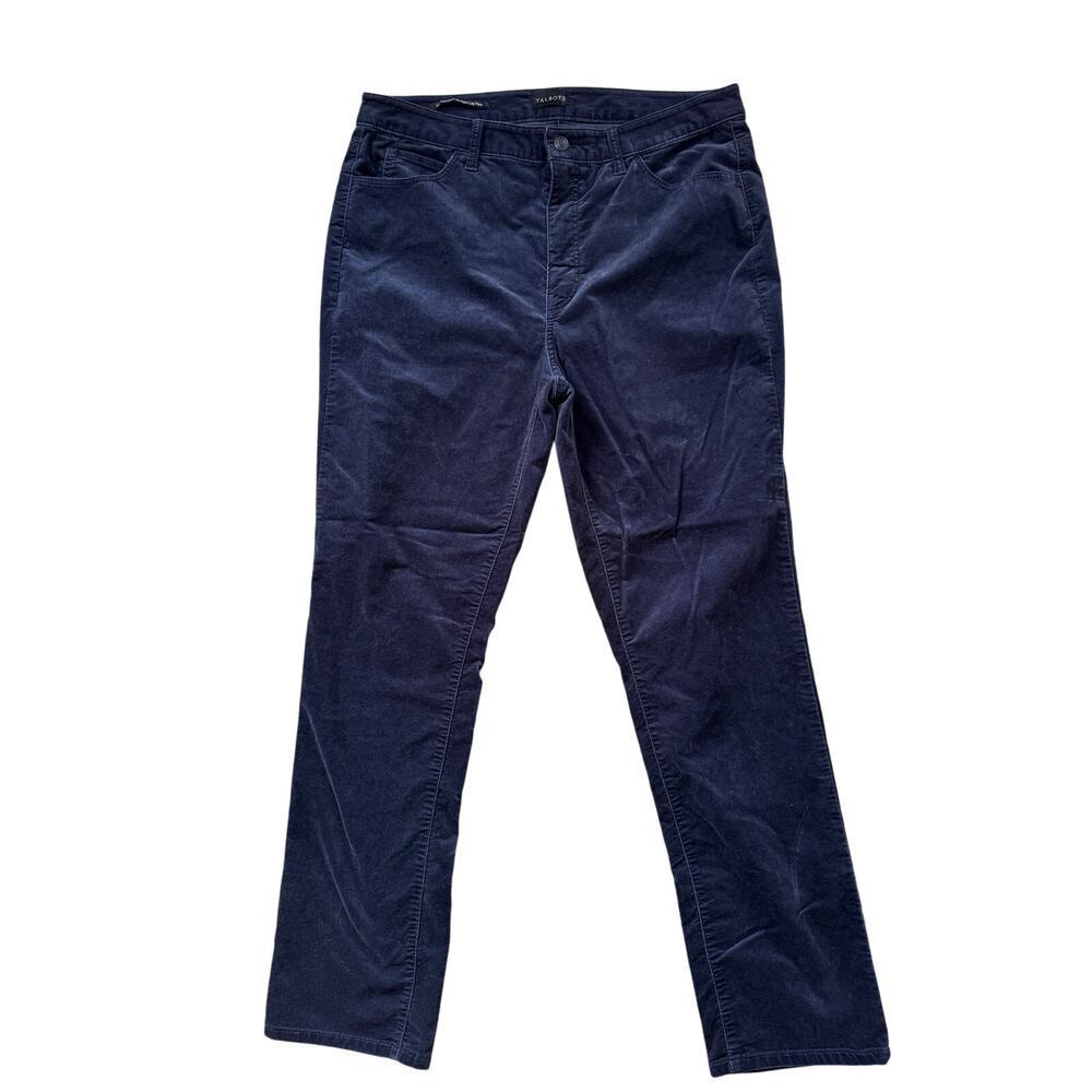 TALBOTS Navy Blue Velveteen Straight Leg Pants, size 14